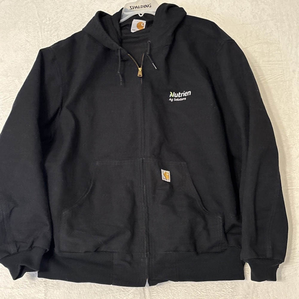 Carhartt J131 Duck Canvas Men's 3XL Black Jacket Hooded Work Wear